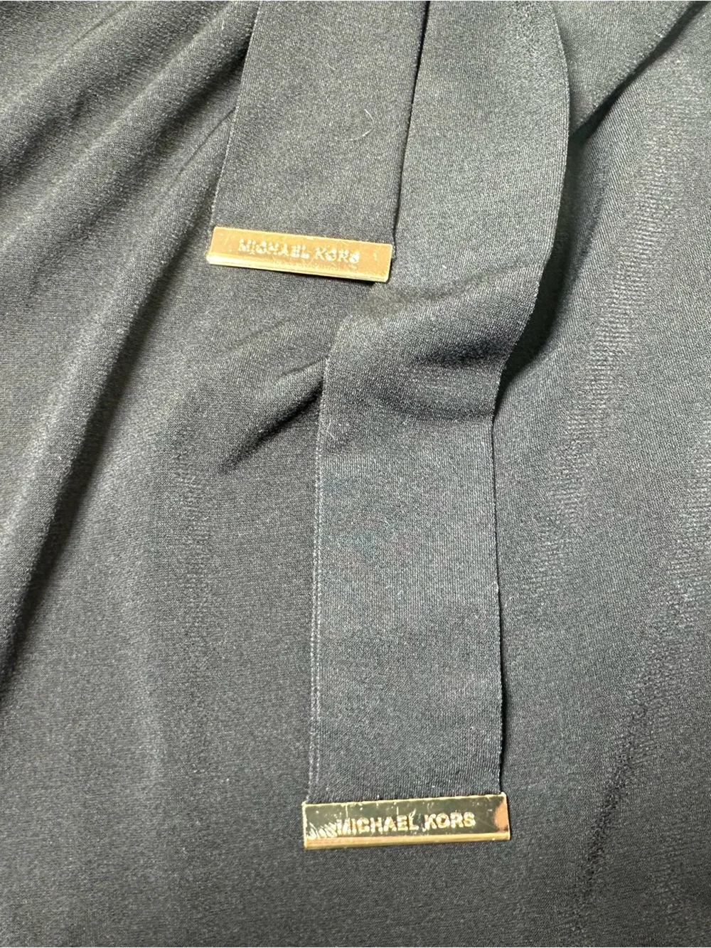 Michael Kors Tie Neck Blouse with Metal Hardware